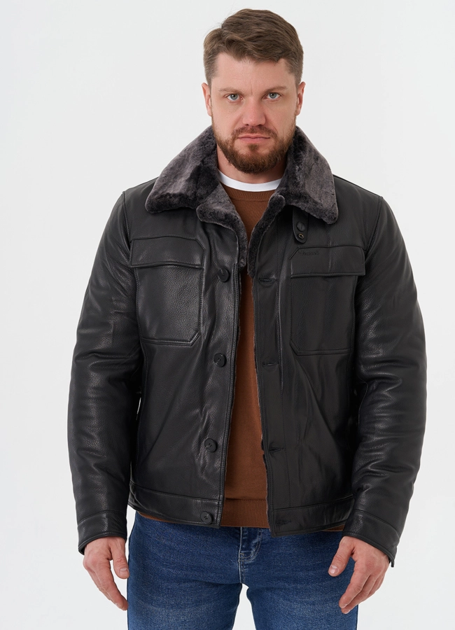Мужская куртка из натуральной кожи модель № 28072 универмаг малина