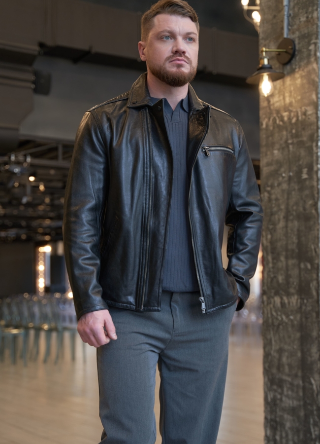 Мужская кожаная куртка 