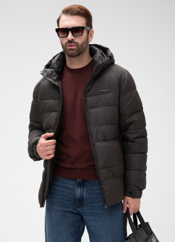 Мужской пуховик с капюшоном 