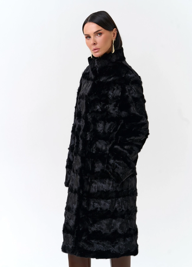 Шуба из меха норки с воротником стойка модель № 33819 универмаг малина фото