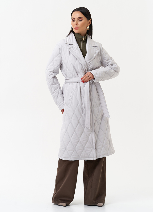 Женское утепленное пальто с английским воротником модель № 30026 меха малина