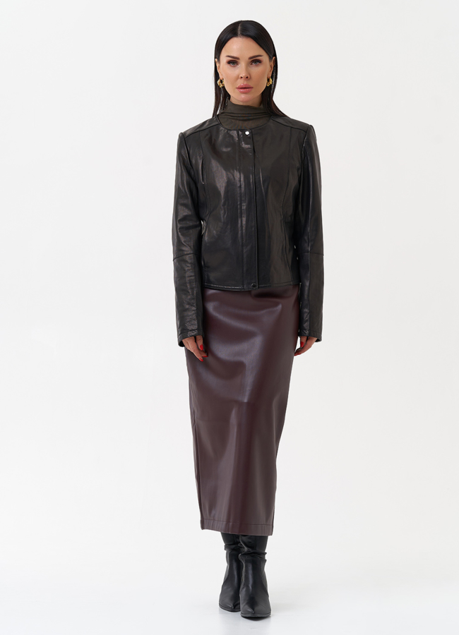 Женская кожаная куртка модель № 29909 универмаг малина