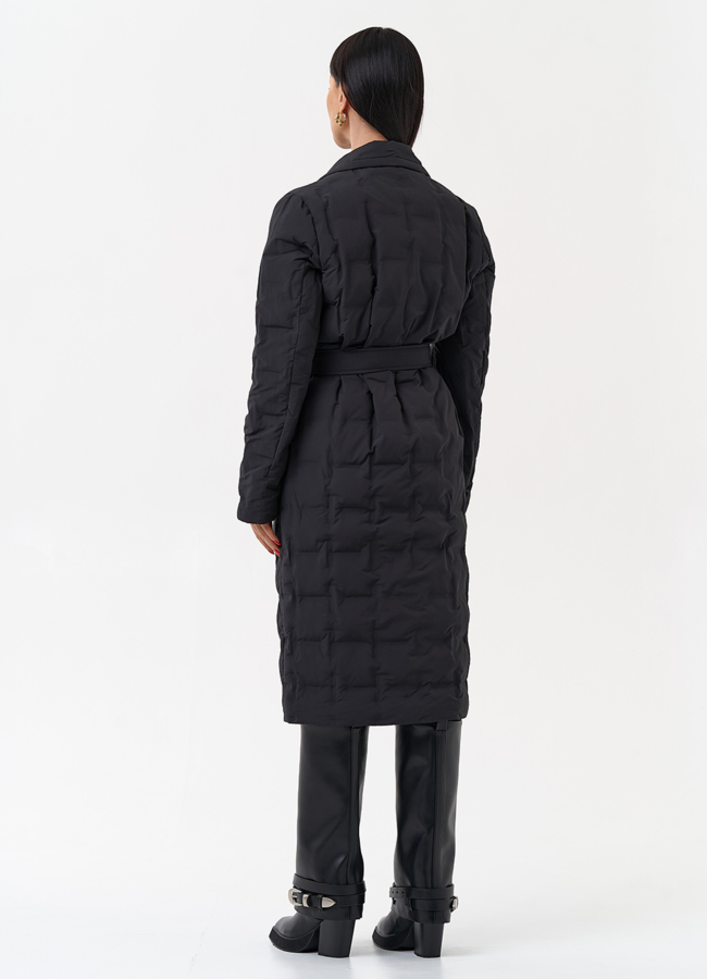 фото Женское утепленное пальто с английским воротником модель № 29900