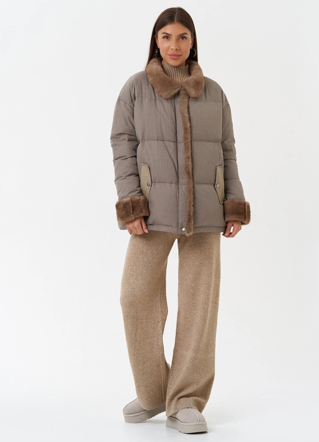 фото Куртка с отделкой из меха норки модель № 28833