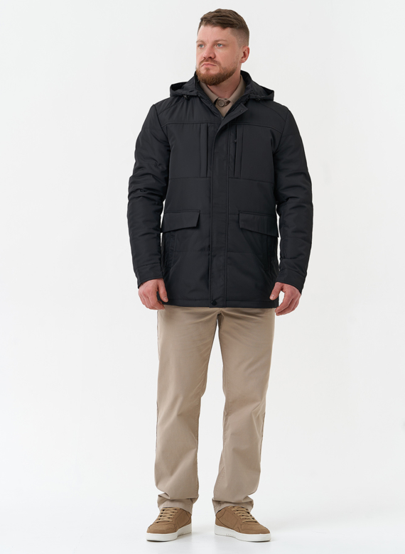 Мужская утепленная куртка с капюшоном