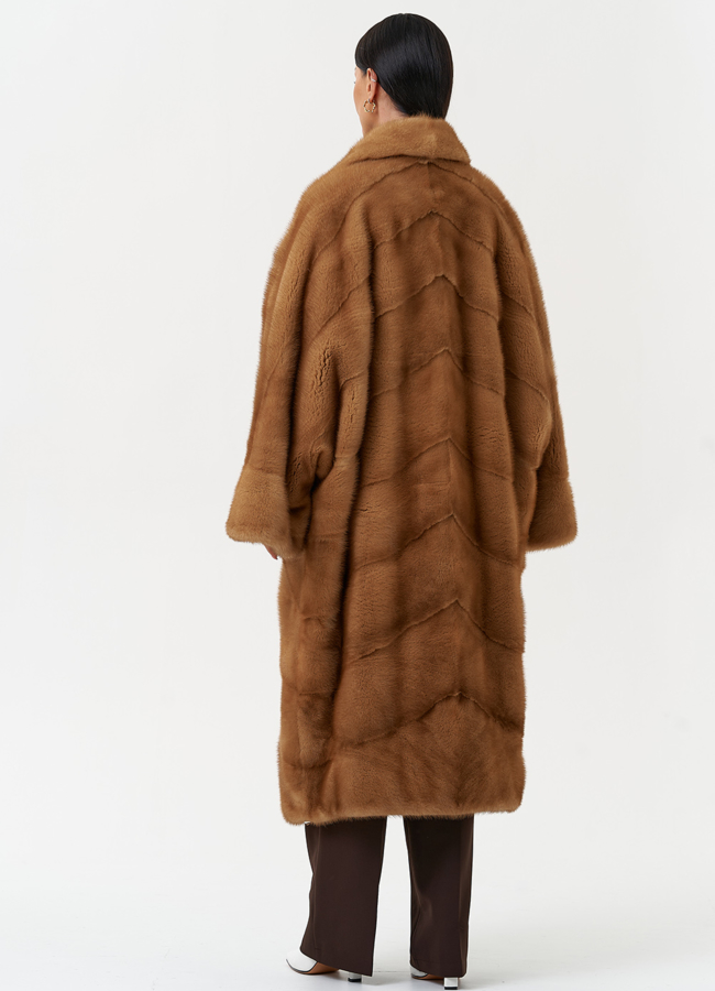 Женская шуба из меха норки с английским воротником модель № 31861 универмаг малина