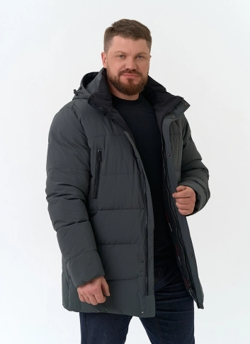 Мужской пуховик с капюшоном  фото