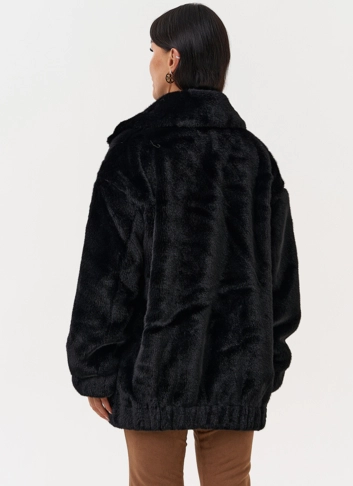 Женская шуба из эко меха со съёмными рукавами