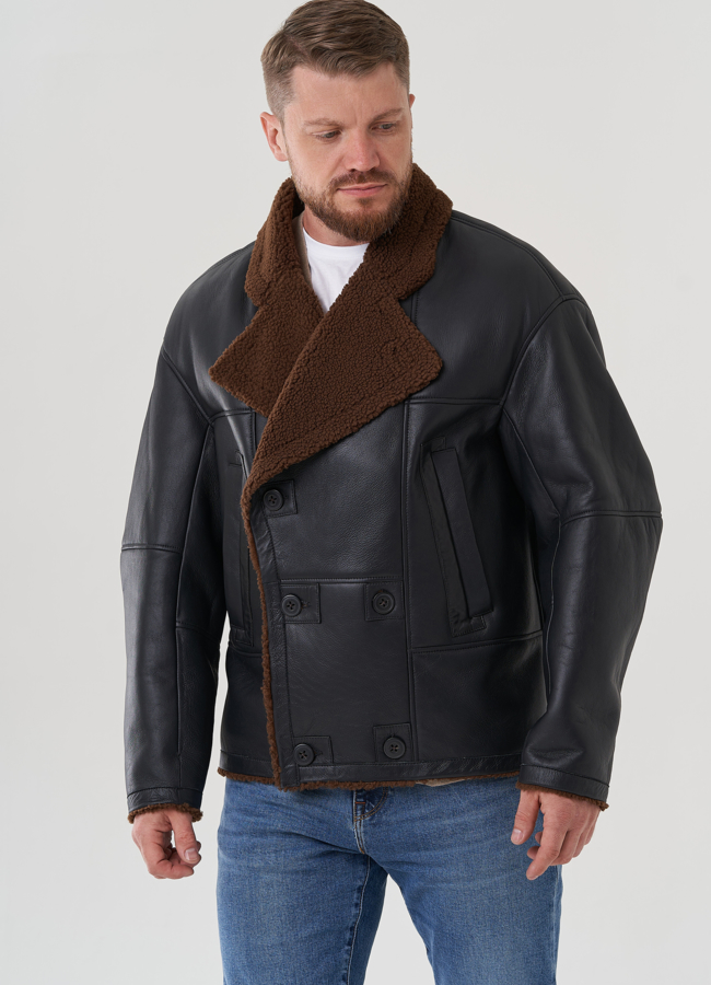 Мужская дубленка  модель № 82154 универмаг малина