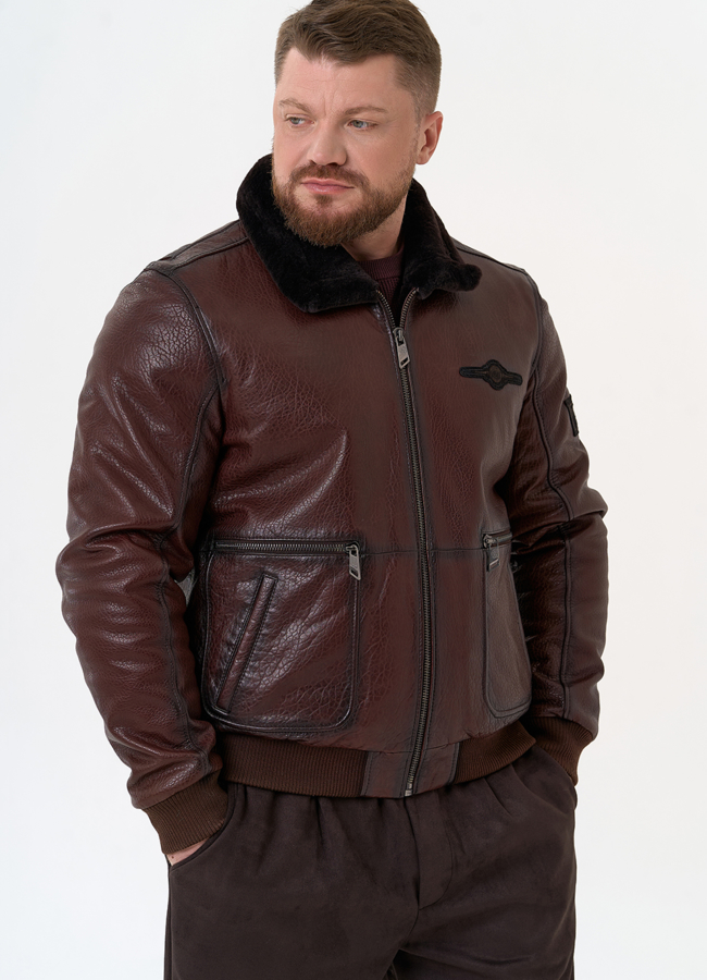 Мужская натуральная дубленка модель № 31794 универмаг малина